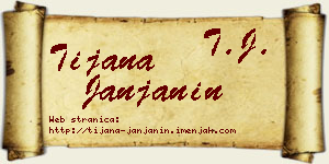 Tijana Janjanin vizit kartica